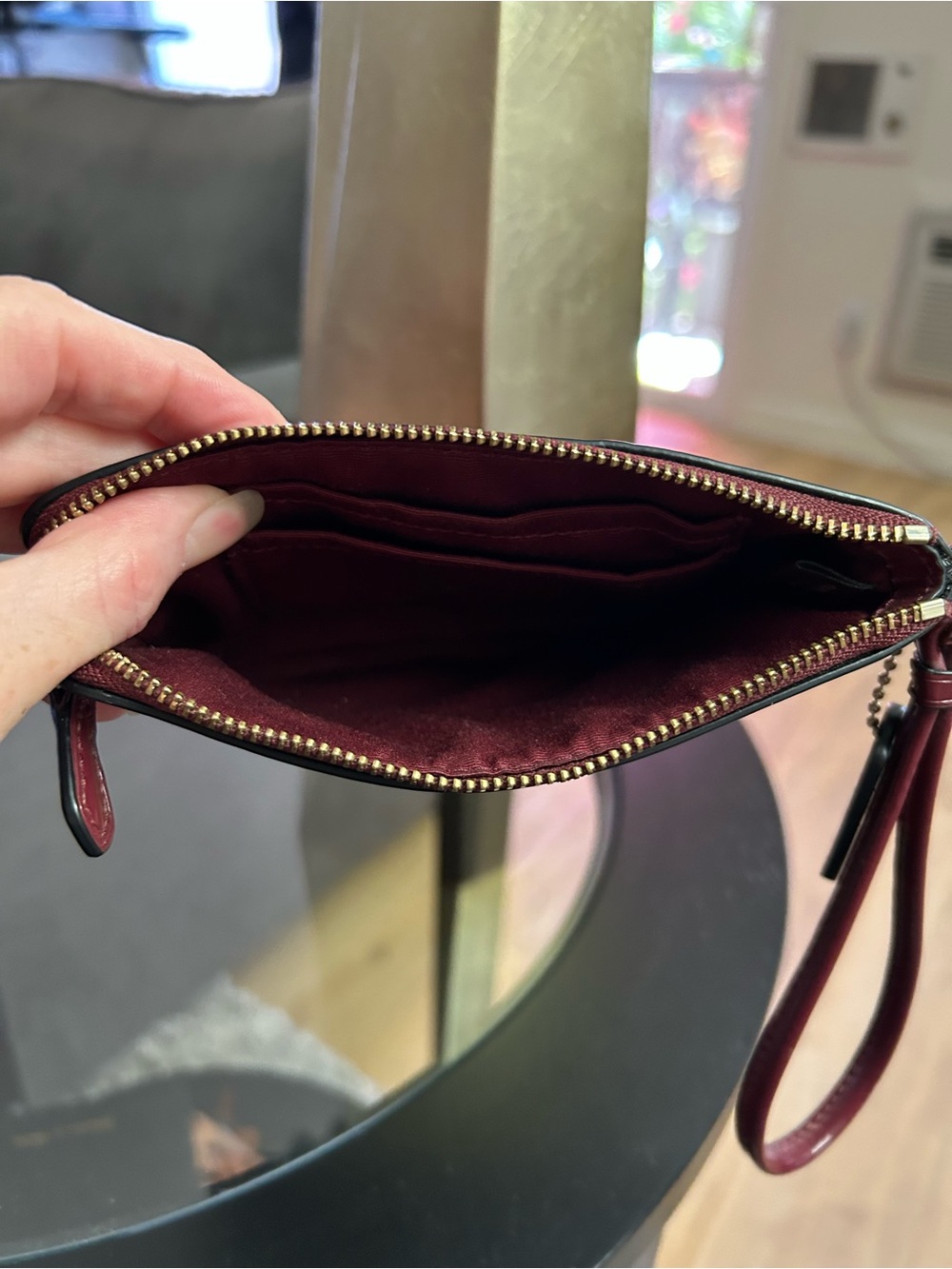 Coach Patent Wristlet in Deep Cherry - Picture 3 of 3